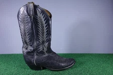 Vintage Tony Lama Black Cowboy Boots exotic skin Mens size 9.5 D
