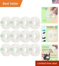 12 Rolls Clear Tape Refills, Transparent Tape, All-Purpose Transparent Glossy...