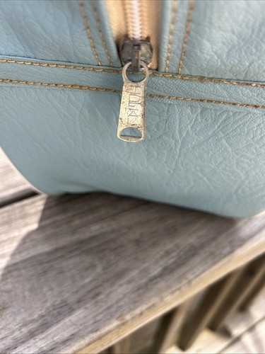 Vintage Bowlingtasche Single-Ball-Style blau & weiß idealer Reißverschluss - Bild 4 von 9