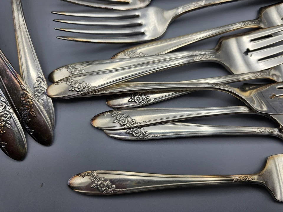 Столовые приборы «Набор» см. описание для # Queen Bess II Oneida Community посеребренные - Изображение 3 из 4