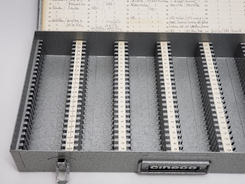 Vintage 35mm Slide Tray Box Metall Aufbewahrungskoffer Cineco fasst 150 Slide #4 - Bild 2 von 21