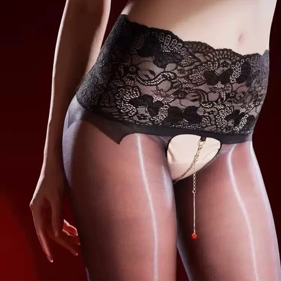 Medias para mujer pantimedias transparentes hasta el muslo de encaje para dama Foto 3 de 4