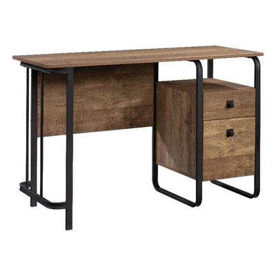 Sauder Station House Engineered Wood and Metal Desk in Etched Oak