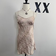 Y2K Victoria s Secret Pink Silk Snake Print Slip Dress Side Tie Charmeuse L