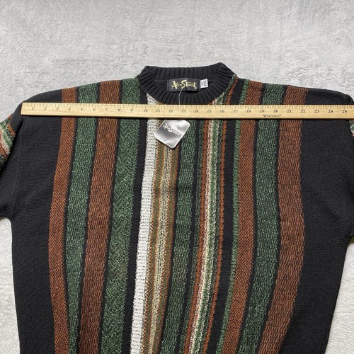 VTG Alan Stuart Sweater Mens Extra Large Black Coogi Style NOS NWT USA Made 80s - Picture 8 of 12