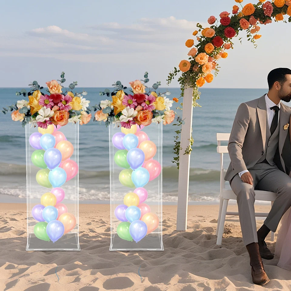 Art Sculpture Stand Acrylic Flower Stand Clear Display Cube Flower Tower Stand - Image 4 of 4