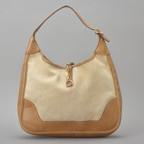 Hermes Trim 31 Shoulder Bag H Engraved Toile Ash Leather Beige From Japan
