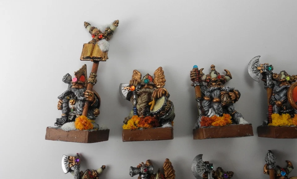 10 BARBAS LARGAS ENANAS (sin etiquetas) Metal Enanos Ejército Bien Pintado Warhammer 1999 G4a Foto 2 de 4