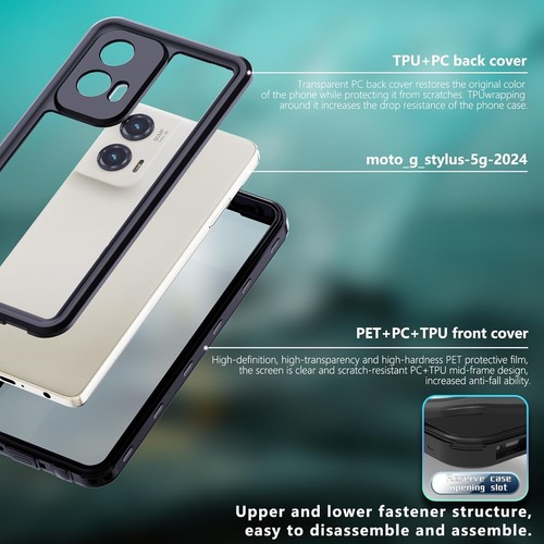 Durable Waterproof Case for Moto G Stylus 5G 2024 – Wireless Charging Compatible - 第 7/9 張圖片