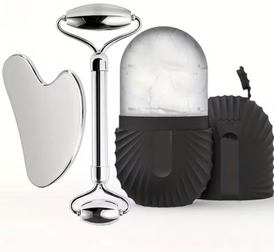 Stainless Steel Ice Facial Roller and Gua Sha Tool, Firming Massager