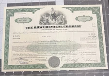 Vintage $25,000 The Dow Chemical Company Paper Bond Certificate, Dated 1976