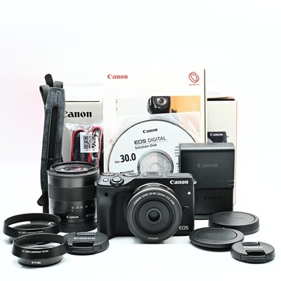 Canon EOS M3 Spiegellose Kamera Kit mit EF-M 18-55mm / 22mm [Near Mint]
