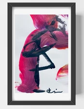 GUAJARDO Original Abstract Expressionism Ballerina Turn 9X6 Paper Signed Art