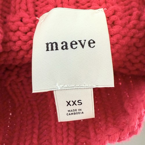 Anthropologie Maeve The Pippa Mock Neck Sweater Red Tan Heart Womens XXS NWT - Picture 7 of 13