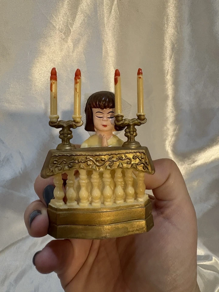 First Communion Cake Topper Girl Figure Candles Gift Confirmation VINTAGE - Image 2 of 4