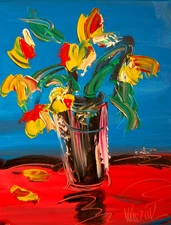 TULIPS Abstract Modern Original Oil Painting  CANVAS Dgu9g7t