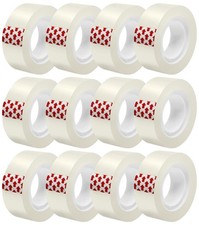 12 Rolls Transparent Tape Refills, Clear Tape Dispenser Refill Rolls, Glossy ...
