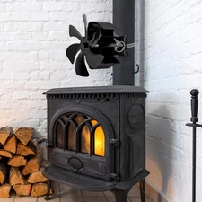 Alu Burning Heat Powered Stove Fan 6 Blades Home Flue Pipe Stove Fan Fireplace