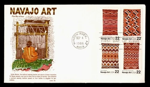 DR WHO 1986 FDC INDIAN NAVAJO ART BLOCK GAMM CACHET M75313