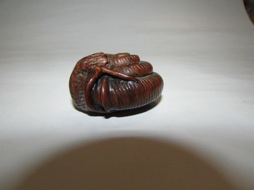 Rare Netsuke Snail Valuable Traditional Wood Art Figurine Collectible Antique - Picture 6 of 10