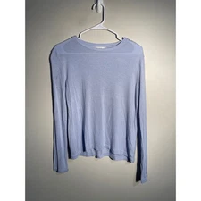 Vince Blue Essential Long Sleeve Tee Size Small Basic Closet Staple Quiet Luxury
