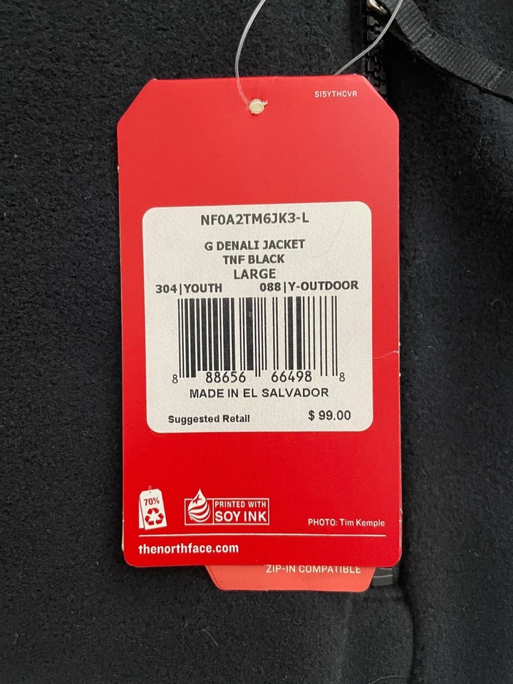 NWT THE NORTH FACE GIRL DENALI FLEECE JACKET - Black - L (14-16) - Image 4 of 4