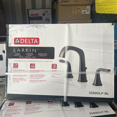 #ad #ad Delta Larkin Two Handle Wide Spread Bathroom Faucet Model 35890LF BL SEALED $75.00