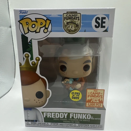 Funko POP Freddy Funko as Mad Hatter GITD LE 2000 Fundays w/ Protector