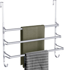 over the Door Towel Rack, Extendable Triple Towel Storage Holder with Hooks, 24.
