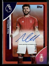 2025-26 Topps Premier League #AC-NW Neco Williams Autographs Orange Foil #19/25