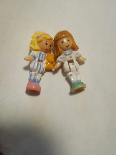 Vintage 1993 Bluebird Polly Pocket Cozy Cottage Pajamas Midge Dolls Figures Toy