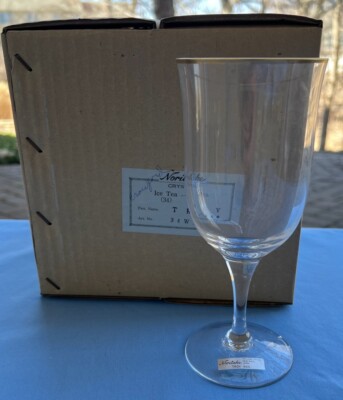 Set of 4 Noritake Troy Iced Tea Glasses Goblets New in Box