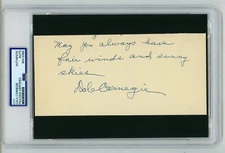 Dale Carnegie ~ Signed Autographed Inspirational Quote ~ PSA DNA Encased