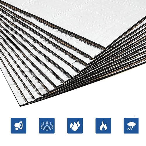 10 Sheets 5mm Car Sound Deadener Heat Insulation Mat Car Hood Insulation Silent - Picture 2 of 12
