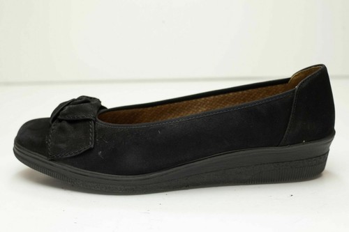 Gabor 10 Black Bow Ballet Pumps Women's Shoes - Picture 2 of 9