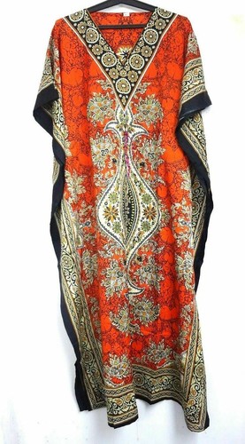 Long Kaftan Dress Hippy Boho Maxi Women Polyester Caftan Tunic Dress Night Gown - Picture 20 of 39