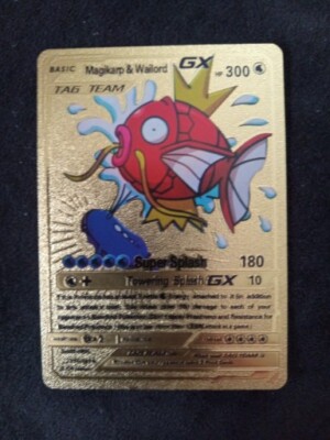 Pokémon - Magikarp & Wailord GX Gold Metallic Foil Fan Art With