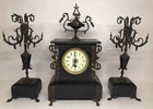 Antique Marble Mantel Clock Revised OBRY LILLE