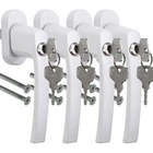 4 x Window Handles Lockable White Keyed Alike Security Window Handle