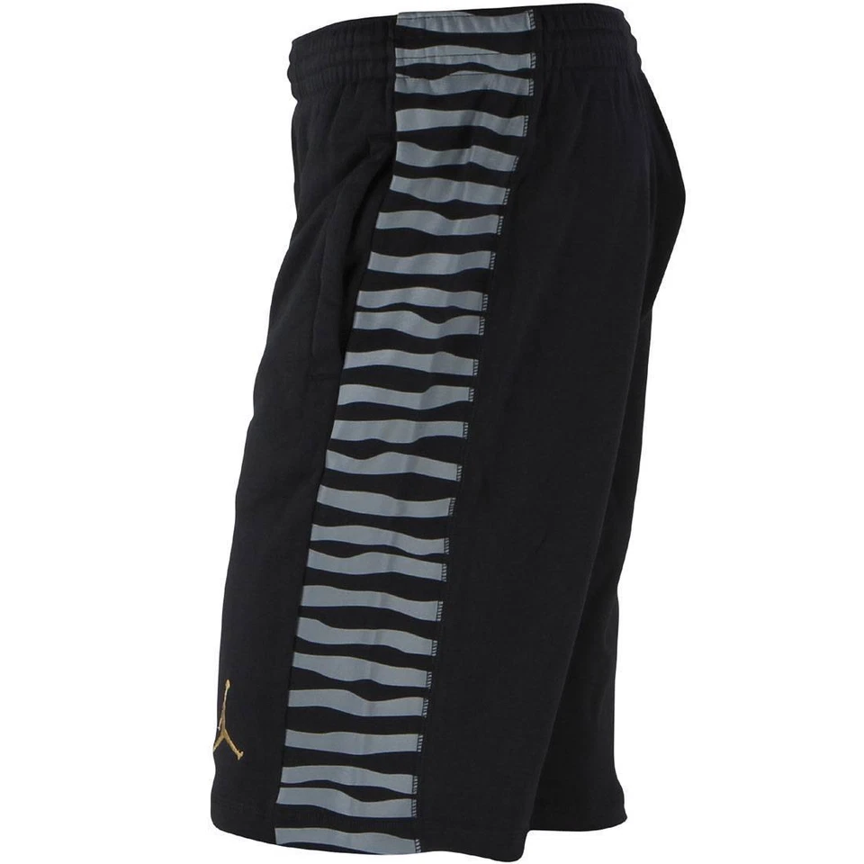 $60.00 820145-016 Jordan Hombres Air Jordan 10 Pantalones Cortos de Vellón (negro/gris oscuro/yo Foto 3 de 3