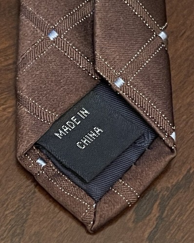 Nautica Brown Blue 100% Silk Men’s Neck Tie Made In China - Picture 7 of 9