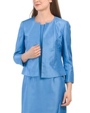 NEW KASPER CAREER BLUE OPEN FRONT JACKET BLAZER SIZE 14 129