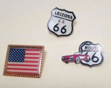 Route 66 Arizona US 66 And America Flag Made In The USA pin Pins