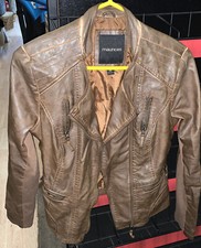 Maurices Brown Distressed Leather Moto Jacket Beautiful Leather Jacket Size M