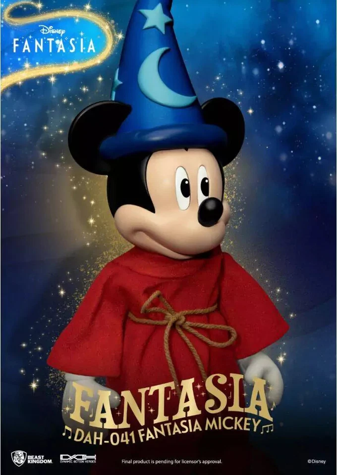Disney FANTASIA MICKEY MOUSE Topolino Sorcerer Apprentice Action Figure DAH-041 - Immagine 4 di 4