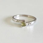 Vintage 925 Sterling Silver Peridot August Birthstone Band Ring Size 9.75