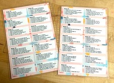 Set of 2 (Two) Bible Reading Dashboard 4 use w/ ErinCondren A5 Coil Spiral~