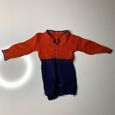 Orange And Blue Single piece toddler long sleeve shirt knitted