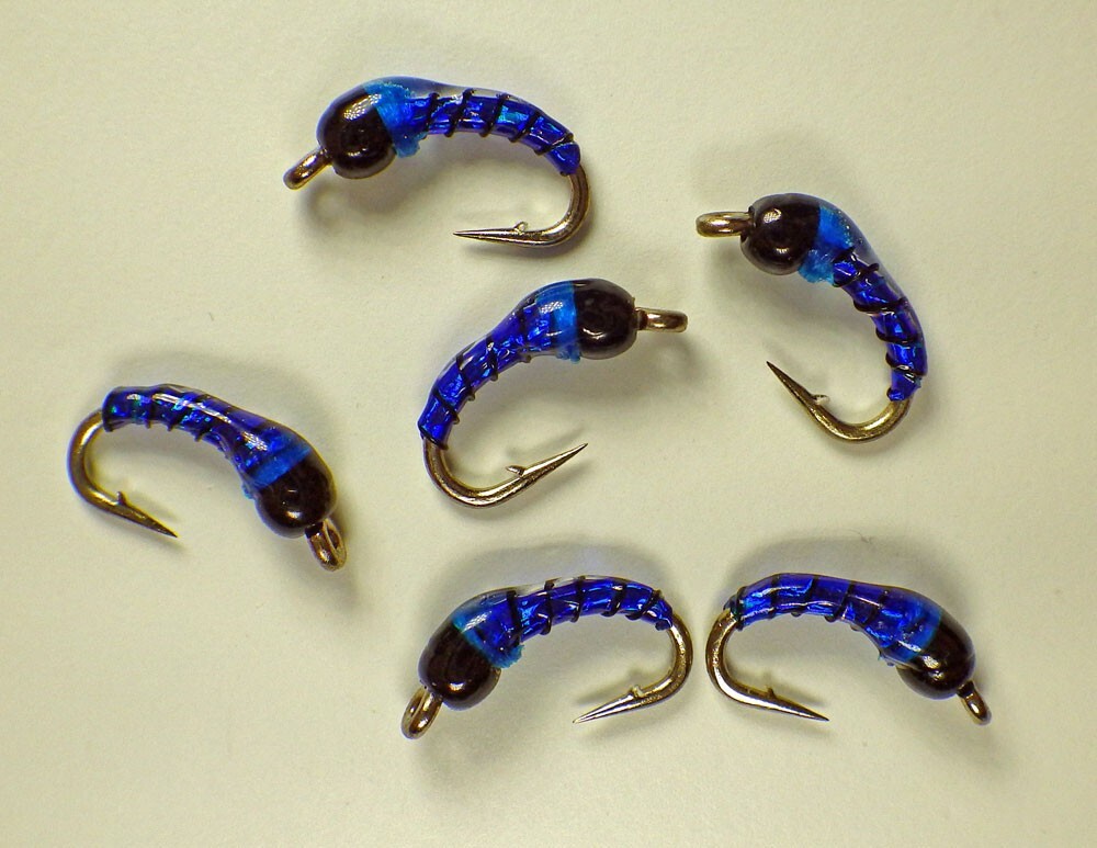Zebra Midge Tungsten Holographic Blue Fly Fishing Flies Trout Flies Nymph 12 eBay