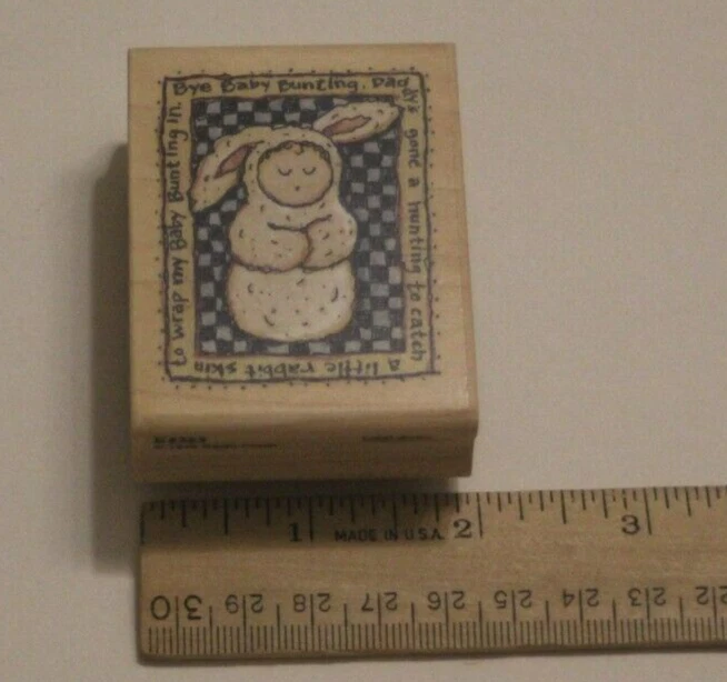 Резиновый штамп Baby Bunting K5253 Karen Foster Stampington & Company винтажный 1998 - Изображение 3 из 4